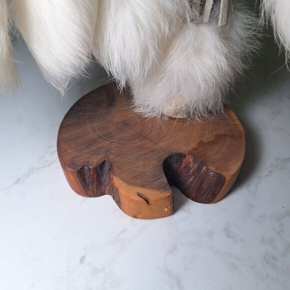 Kachina Doll Eagle Julie Loley 402706 Fur Wood Navajo Dineh Turquoise 12 Inch - Picture 13 of 16